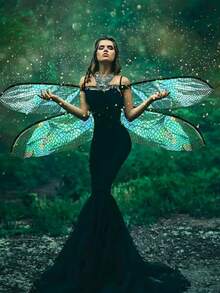 1pc Adult Forest Fairy Ombre Dragonfly Pixie Festival Party Costume Wings