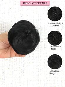 2 pezzi Chignon ricci sintetici per capelli da bambini, fermagli per acconciature raccolte e disordinate