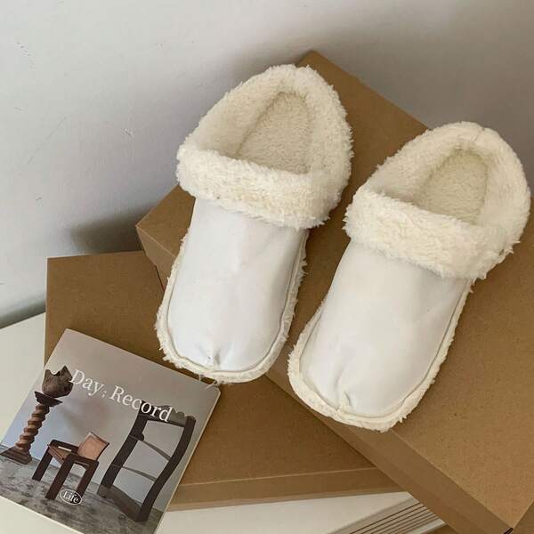 1 Pair Slip-On Shoes With Detachable Thermal Lining, Warm Shoe Set For Winter, Thick Soft Thermal Lined Shoe Covers