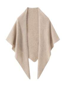 1pc Women's Solid Color Fluffy Thickened Scarf, Large Size Triangle Shawl, Warm Wrap, Versatile Accessory, 64.96X165CM, Autumn/Winter 2025 New Arrival