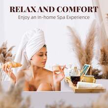 Półka do wanny z bambusa premium – organizer do spa z antypoślizgowymi rowkami i składaną konstrukcją, akcesoria łazienkowe, pomysł na prezent na Dzień Matki, rozwiązanie do przechowywania dla relaksujących kąpieli