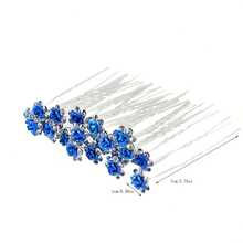 Elegant Rose Flower Hair Clip, Luxury Rose Rhinestone Hair Fork For Wedding Bride, Updo Hairstyle - Silver, Bun Extension, Hair Styling Pins, Looks Of Party