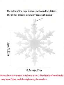 6Pcs Christmas Glitter Snowflake Ornaments, Plastic Snowflake Decorations For Christmas Tree New Year Holiday Party Decor Glitter Snowflake Ornament Plastic Glittered Snowflake Ornaments Sparkling Christmas Tree Decorations For Christmas Tree Decoration Wedding,Thanksgiving,Party