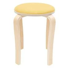 8-Piece Solid Wood Round Stools - Stackable Padded Seating With Soft Surface - Space Saving Nesting Design For Home & Events - Natural Finish Wooden Stools With Comfort Cushion - Set Of 8 Circular Stools For Flexible Seating - 黃色,褐色,咖哩色,綠色,紫色,紅色,藍色,橘色 - 查看 8