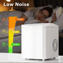 OLIXIS Countertop Ice Maker, 9 Ice Cubes In 6 Minutes, 26 Lbs Daily Capacity, Self-Cleaning Ice Machine With Basket And Scoop, Two Bullet Ice Sizes, Black - 白色 - 查看 4