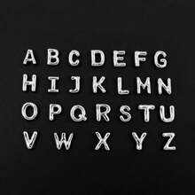 2件套新款泡泡字母银色不锈钢唇链项链，女士款 - 銀色 - 查看 4
