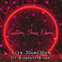 1 szt. DIY niestandardowy neonowy znak z nazwą do dekoracji ściennej, zasilany przez USB, grawerowane światło artystyczne 3D, prezent na przyjęcie świąteczne dla dzieci, dziewcząt, neonowe światła LED z grafiką 3D do firm, kawiarni, restauracji, hotelu