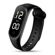 1 pieza Reloj pulsera inteligente LED digital con pantalla táctil, visualización de fecha, estilo para parejas, diseño deportivo, luz nocturna y resistencia al agua, apto para uso diario