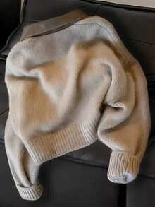 Vera Lane 女士秋冬韩版复古PU领街头风波西米亚朋克双向拉链羊毛外套圣诞毛衣新年感恩节穿搭