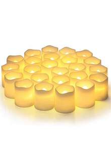 24 pièces - Bougie LED sans flamme de couleur chaude, veilleuse décorative, bougie électronique blanc chaud pour la Saint-Valentin, la demande en mariage, la décoration de la chambre de mariage, l'éclairage du dîner d'anniversaire, les bougies décoratives, la demande en mariage de la Saint-Valentin, la décoration de la chambre de mariage, la décoration de Noël, la décoration de la maison, la décoration de la chambre, la décoration de la chambre à coucher