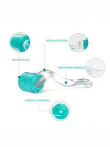 1pc Stainless Steel Leather Roller, 0.3 Mm Needle Length, Stainless Steel And Plastic, Fragrance-Free, Manual For Skin, Beard And Hair Care.