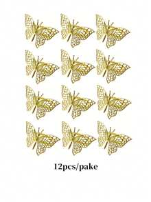 1 件/6 件优雅镂空蝴蝶餐巾环，适合节日派对