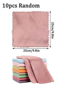 2/5/10 قطعة قماش تنظيف الزجاج من الألياف الدقيقة، قماش خالي من الوبر للنوافذ والسيارات والمطبخ والمرايا بدون ترك آثار، قابل لإعادة الاستخدام بنمط قشر السمك