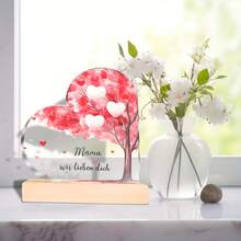 Unique Heart-Shaped Acrylic Home Decor, Best Gift For Mom, Mother's Day, Christmas Gift From Daughter/Son