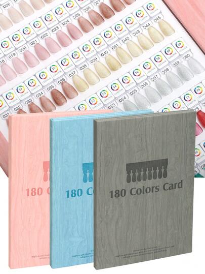 120/180 Colors Magnetic Nail Polish Display Book, Detachable Color Swatch Palette, High-End PU Material Color Card Display Album, Comes With 120/180 Magnetic Color Heads And 1 Numbered Label, Ideal For Nail Art Design