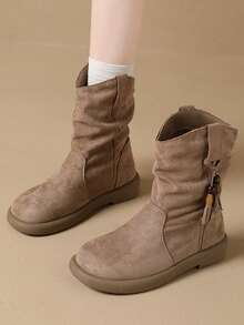 Botas de trabajo marrones para mujeres, botas de construcción para otoño, adecuadas para el sitio de trabajo, la construcción, impermeables y antideslizantes, botas de estilo vaquero para diversas actividades diarias