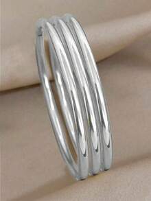 18K Gold Plated Stainless Steel Women's Bracelet, Fashion Luxury Minimalist Basic Bracelet, Waterproof Jewelry - Gold - View 12