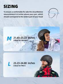 Snowboard Helmet Set With Goggles For Adults, Sturdy PC Shell & Shock-Absorbing EPS Foam & Soft Lining, Snow Sports Helmet And Glasses For Men And Women - 黑色 - 查看 2