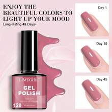 LIMEGIRL 秋冬美甲凝胶套装，包含6瓶8毫升装凝胶、可卸式UV美甲灯，圣诞礼物美甲套装 - 彩色 - 查看 4