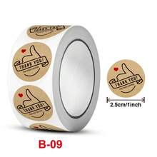 500 st presentförpackningsklistermärken "Handgjorda med kärlek" - Kaki - Visa 11