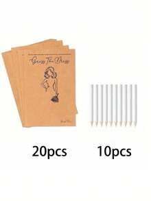 Set de juego de 30 piezas para la futura novia - Juego de dibujo de vestidos de novia DIY, incluye 20 tarjetas y 10 lápices blancos, 10 tarjetas y 1 lápiz blanco, apto para despedida de soltera, fiesta de boda, cumpleaños, aniversario, etc. - Multicolor - Ver 13