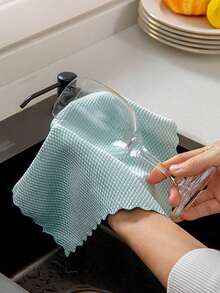 2/5/10 قطعة قماش تنظيف الزجاج من الألياف الدقيقة، قماش خالي من الوبر للنوافذ والسيارات والمطبخ والمرايا بدون ترك آثار، قابل لإعادة الاستخدام بنمط قشر السمك