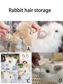 1pc Rabbit Hair Storage Holder Transparent Keychain, Pet Hair Collection Commemorative Rabbit Shaped Gashapon Pendant