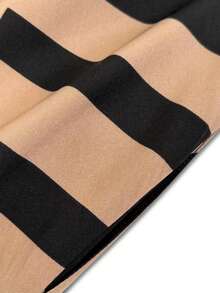 Keke Bloomly 圣诞新款时尚简约几何图案蝴蝶结长裙，束腰百搭女士派对装 - 棕色 - 查看 8