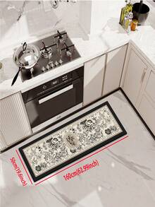 A Piece Of Diatomaceous Earth Kitchen Mat With High-End Color Block And Gradient Pattern, Providing Cushioning, Fatigue Relief, Water Absorption, Quick Drying, Non-Slip Function, Suitable For The Kitchen, Bathroom, Entrance, Laundry Room Etc. ,Room Decor - Multicolor - View 15