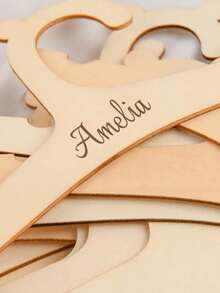 5pcs/10pcs Customized Children's Wooden Name Hanger, Personalized Kids Clothes Storage Rack Back To School - Multicolor - View 5