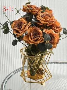 豪华铁艺花瓶摆件，适用于家庭客厅装饰、餐厅浪漫烛光晚餐道具、家居装饰、花瓶、餐桌装饰、生日毕业礼物