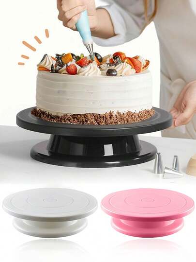 1 件旋转转盘、雕刻轮旋转蛋糕转盘、绘画转盘轻质支架，用于喷漆旋转器、塑料旋转蛋糕安装转盘、蛋糕装饰安装转盘支架、防滑圆形蛋糕 DIY 支架、糕点装饰奶油架旋转转盘、雕刻陶瓷转盘、可旋转绘画转盘支架、厨房烘焙用品、适用于绘画、创意艺术品、蛋糕装饰、插花、模型制作和其他 DIY 物品、生日蛋糕、纸杯蛋糕、家庭聚会、烘焙课程、蛋糕装饰工作坊、生日派对、订婚、庆祝活动、可作为礼物赠送给烘焙爱好者、父母、家人、朋友、圣诞礼物、家居礼物