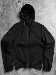 Yemwry Men Plus Size Stand Classic & Practical Collar Zip-Up Jacket, Ideal For Everyday Wear, Fall