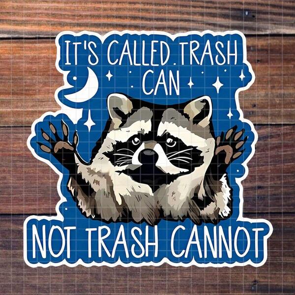 3-Inch "Trash Can Raccoon" Sticker - Humorous And Animal - Themed Vinyl Sticker For Wildlife Fans, Pun Enthusiasts, Laptops, Notebooks, Water Bottles, And Fun Zones | Great For Friends, Colleagues, Students, And Humor Lovers | Perfect Gift For Those Who Adore Raccoon Antics And Cute Designs | Charming Sticker For Wildlife Humor, Punny Vibes, And Unique Decor