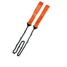 قطعة واحدة مجموعة منشار جيب محمول للبقاء في الهواء الطلق والتخييم - من الفولاذ المقاوم للصدأ خفيف الوزن، شفرة 11 سن، قابل للضبط العمق، يشمل حقيبة حمل من النايلون المتينة وسلسلة منشار آمنة - متعدد الألوان - مشاهدة 12