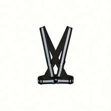 1 件高能见度反光安全背心，适用于跑步和夜间骑行 - 可调节肩带，时尚摩托车设计，带反光臂带 - 弱光条件下，增强能见度，黑色，夜间骑行装备，时尚设计，耐用结构 - 黑色 - 查看 5