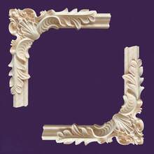 2pcs/4pcs Unfinished Wooden Carved Corner Onlays, Wooden Trims With Intricate European Style Relief Patterns, Suitable For Cabinets, Doors, Furniture, Walls, Entryways, Stairs Decoration, DIY Decor - Multicolor - View 3
