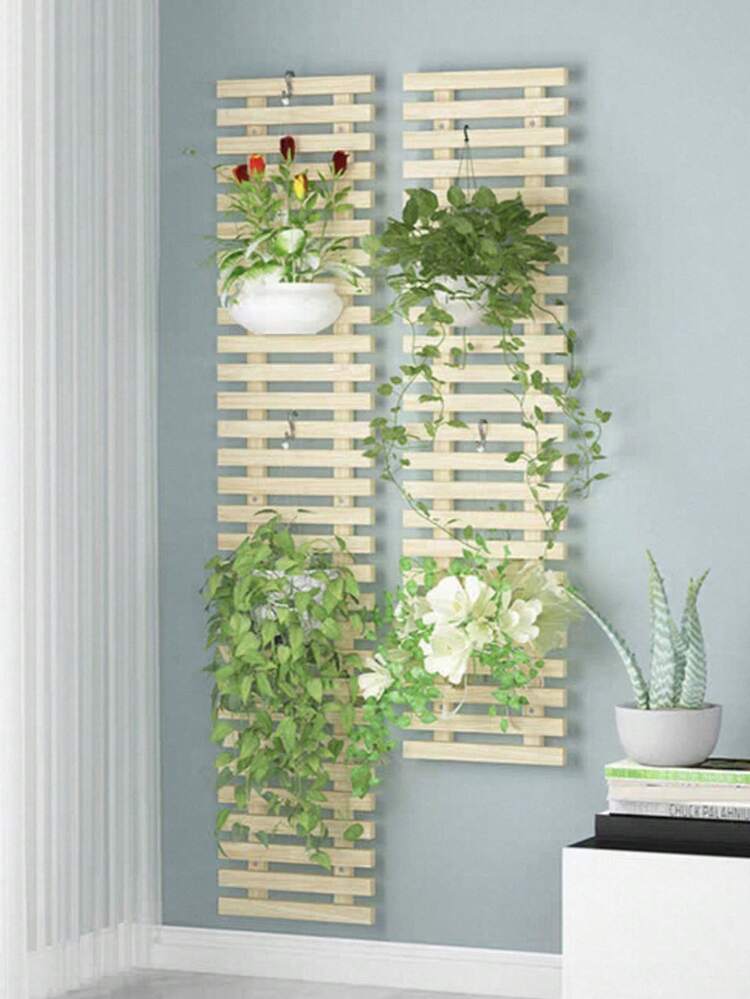 1 Peça Suporte de Madeira Vintage para Flores, Treliça de Decoração de Parede para Café Interno, Suporte para Planta Artificial - Multicolorido - Visão 8