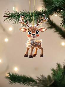 5pcs Christmas Reindeer Decoration - Cute Reindeer Design, Suitable For Festive Decorations On Many Occasions, Suitable For Christmas Trees And Cars, Christmas Decorations, Christmas Tree Decorations, Home Decorations - Multicolor - View 6