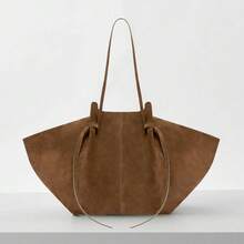 Bolso de mano grande de estilo vintage con capacidad amplia, de ante sintético en forma de trapecio, bolsos de hombro de diseñador para mujeres, bolsos de lujo de piel de PU, bolso de mano grande - Multicolor - Ver 10
