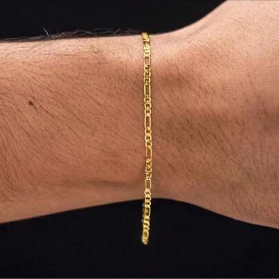 Pulseira Bracelete Masculino 3x1 Banhado a ouro 18k