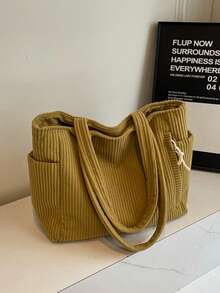 Torba typu tote z kordu, duża pojemność, nowa torba na ramię, torba szkolna do college'u, torba do szkoły