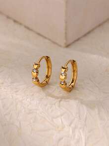 Brincos minimalistas de aço inoxidável de vários tamanhos, banhados a ouro 18K, à prova d'água, antidesbotamento, brinco de argola redondo, joias estéticas douradas para casamento, festas, férias, acessórios para uso diário, presente de Natal requintado