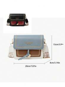 Nouveau sac à bandoulière/sac bandoulière blocs de couleurs, petit sac carré