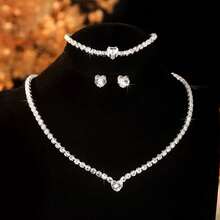 3pcs Heart & Claw Chain Set, Suitable For Daily Wear