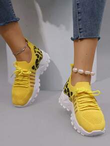 Lightweight Women Running Shoes With Memory Foam Comfortable Sneakers For Walkingand Gym Training - 黃色 - 查看 5