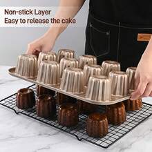 4/6/9/12 Pcs Non-Stick Angel Food Cake Baking Pan, Suitable For Commercial, Home, Daily, Birthday, Wedding, Cake Mold, Oven Use - Rose Gold - View 7