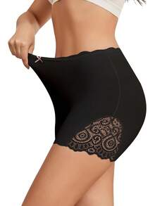 Women's Seamless Boyshorts Soft Stretch Underwear - Dark Nude/Purple/Wine Red - View 3