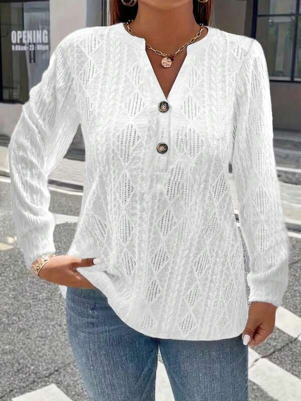 Nouveau T-shirt ample à col en V, style européen et américain, manches courtes. Hauts de couleur unie jacquard pour femmes, printemps/été