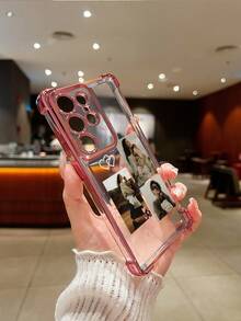 1个定制全家福设计/爱心元素拼贴/高清UV印刷/电镀边角防摔黑色镜头保护手机壳，满足客户的个性化需求！兼容苹果17 Air、1 Pro Max、11/12/13/14/15/16/PRO Max、A13/A14/A15/A53/A55/A54/A55/S23/S23 Ultra/S24 Ultra/S24/三星、Galaxy等机型，可作为周年纪念日、节日礼物和日常使用，可爱手机壳。 - 粉色 - 查看 5